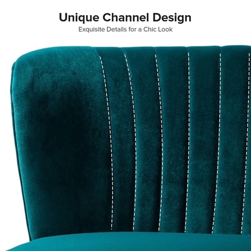 Teal Velvet Monica Loveseat