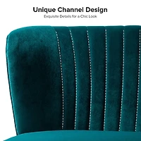 Teal Velvet Monica Loveseat