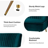 Teal Velvet Monica Loveseat