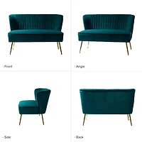 Teal Velvet Monica Loveseat