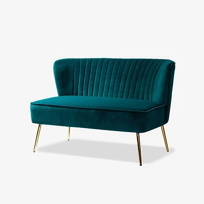 Teal Velvet Monica Loveseat