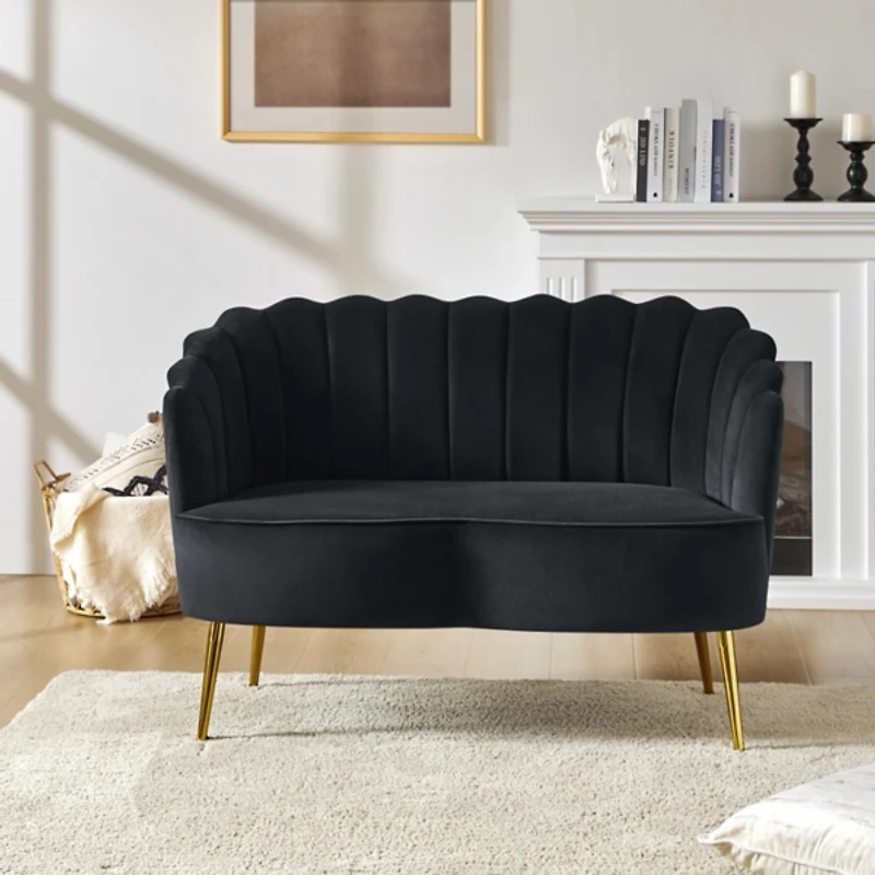 Black Velvet Donata Loveseat