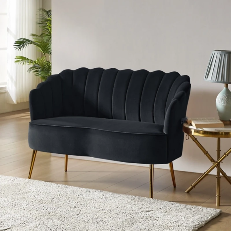 Black Velvet Donata Loveseat