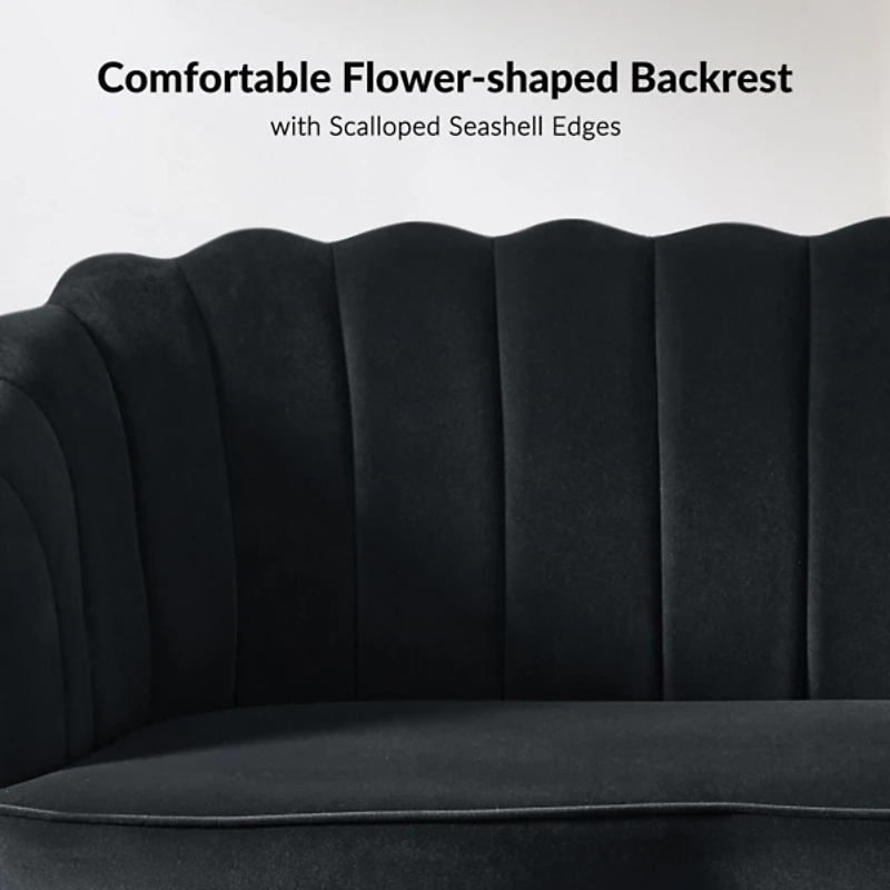 Black Velvet Donata Loveseat