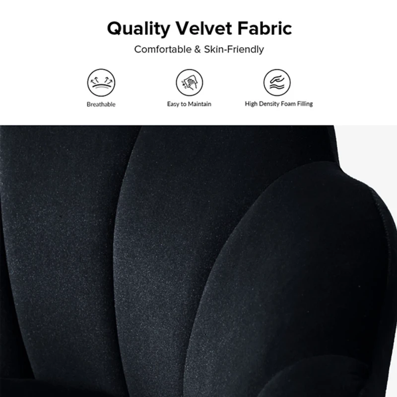 Black Velvet Donata Loveseat