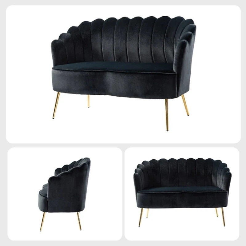 Black Velvet Donata Loveseat