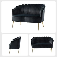 Black Velvet Donata Loveseat