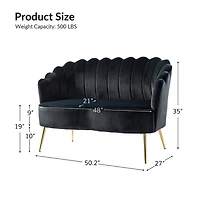 Black Velvet Donata Loveseat