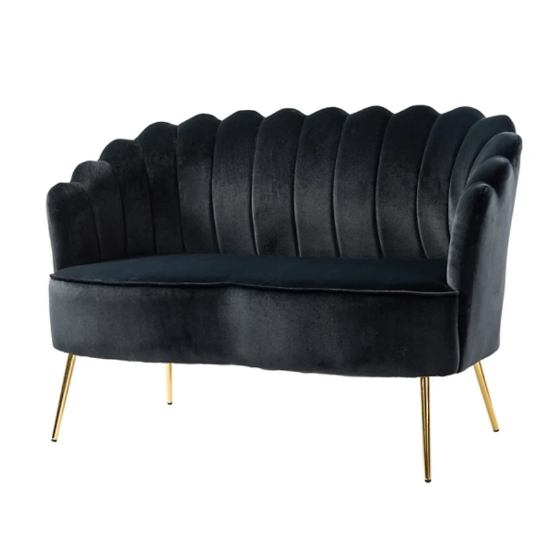 Black Velvet Donata Loveseat