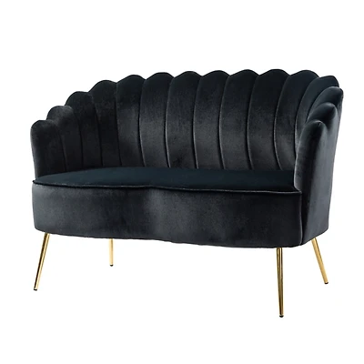 Black Velvet Donata Loveseat
