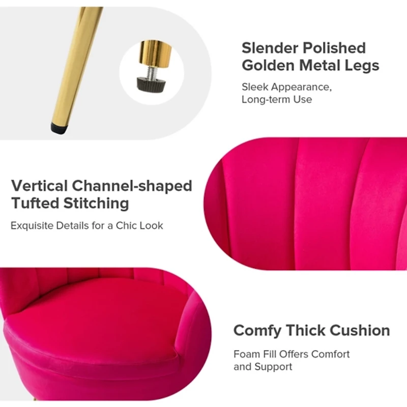 Fuchsia Velvet Donata Loveseat