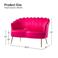 Fuchsia Velvet Donata Loveseat