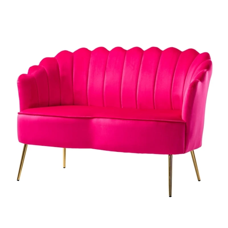 Fuchsia Velvet Donata Loveseat
