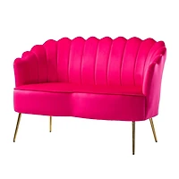 Fuchsia Velvet Donata Loveseat