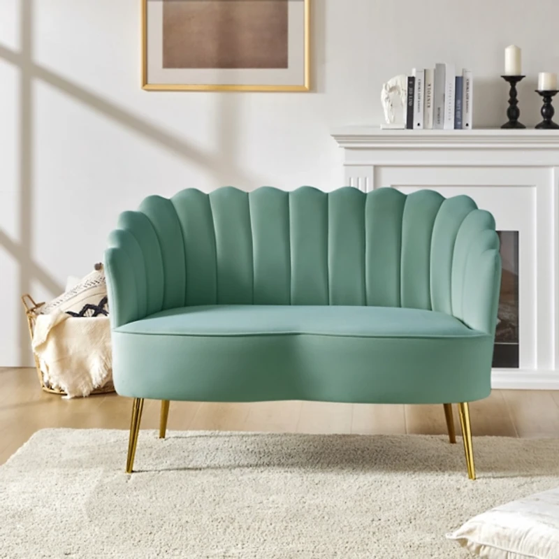 Sage Velvet Donata Loveseat