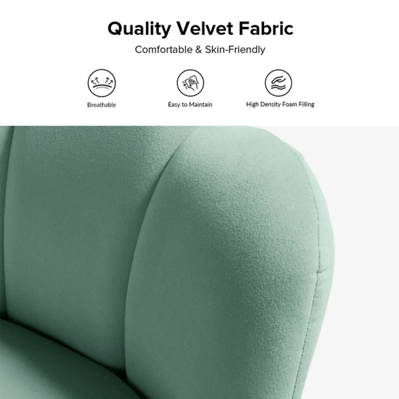 Sage Velvet Donata Loveseat