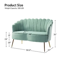 Sage Velvet Donata Loveseat