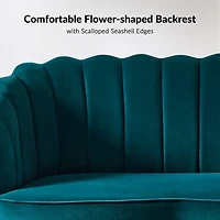 Teal Velvet Donata Loveseat