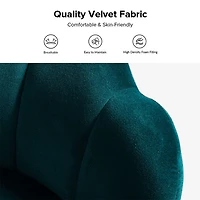 Teal Velvet Donata Loveseat