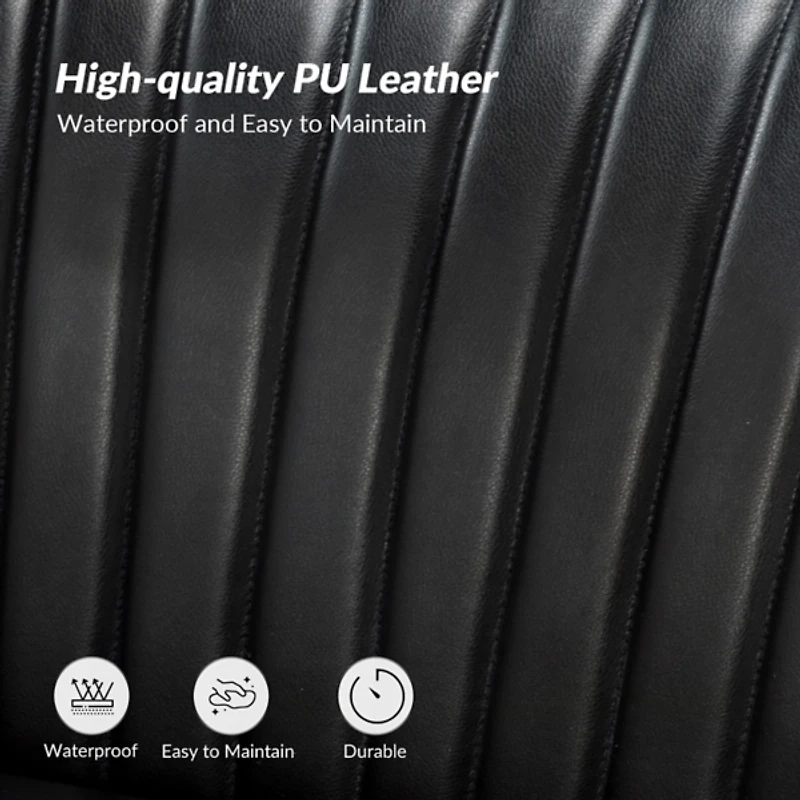 Black Faux Leather Monica Loveseat