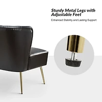 Black Faux Leather Monica Loveseat