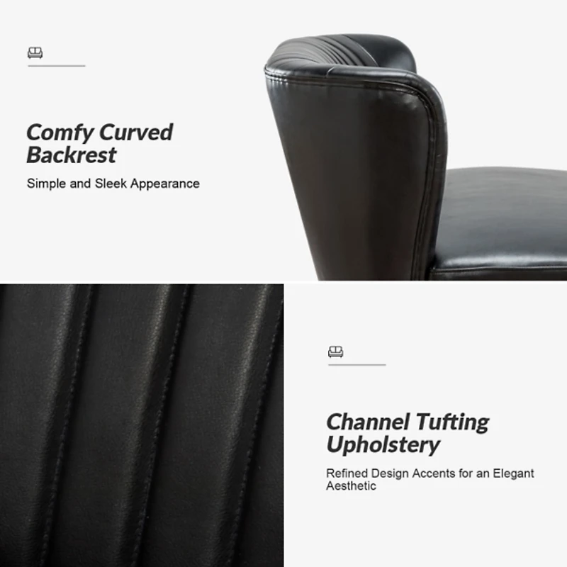 Black Faux Leather Monica Loveseat