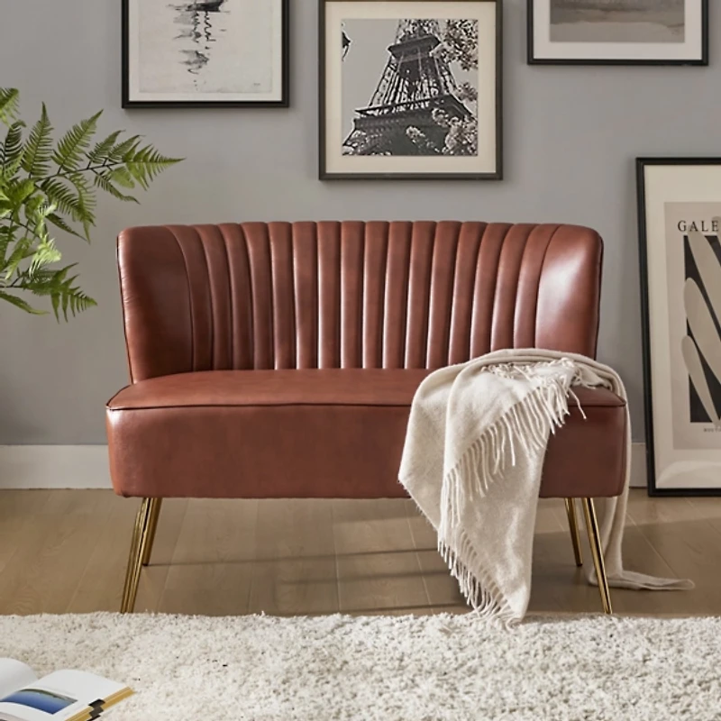 Faux Leather Monica Loveseat