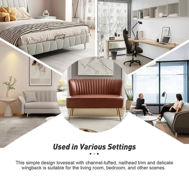 Faux Leather Monica Loveseat