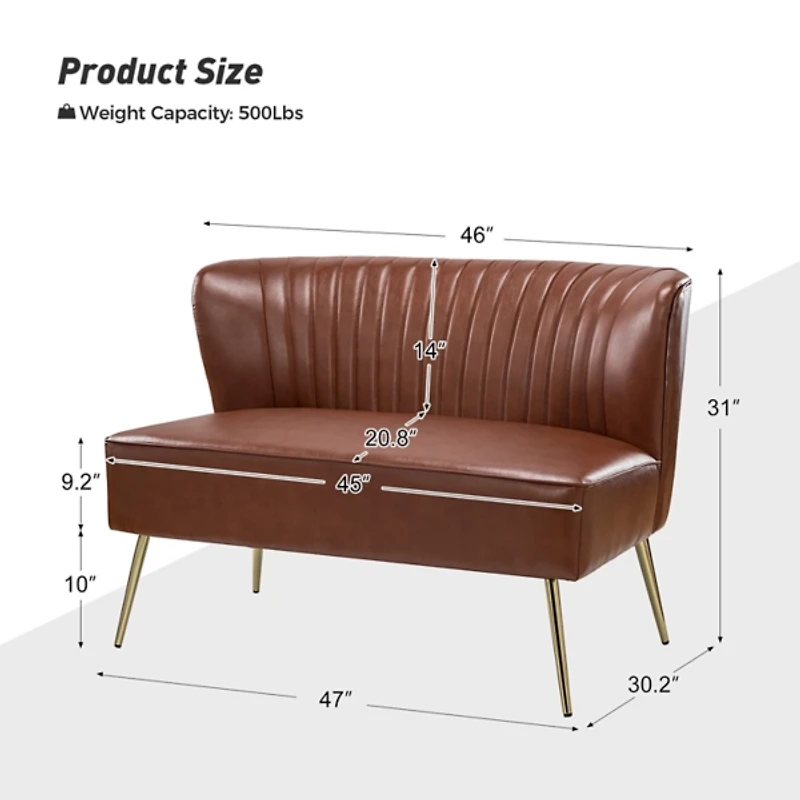 Faux Leather Monica Loveseat