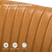 Camel Faux Leather Monica Loveseat