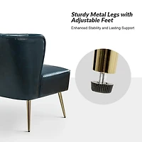 Turquoise Faux Leather Monica Loveseat