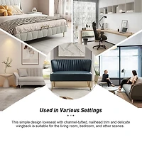 Turquoise Faux Leather Monica Loveseat