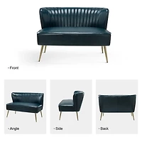 Turquoise Faux Leather Monica Loveseat