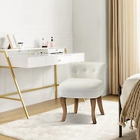 Ivory Velvet Lera Vanity Stool
