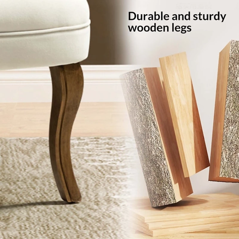 Ivory Velvet Lera Vanity Stool