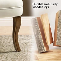 Ivory Velvet Lera Vanity Stool