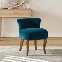 Teal Velvet Lera Vanity Stool