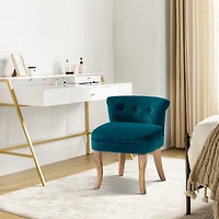 Teal Velvet Lera Vanity Stool