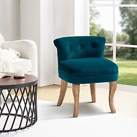 Teal Velvet Lera Vanity Stool