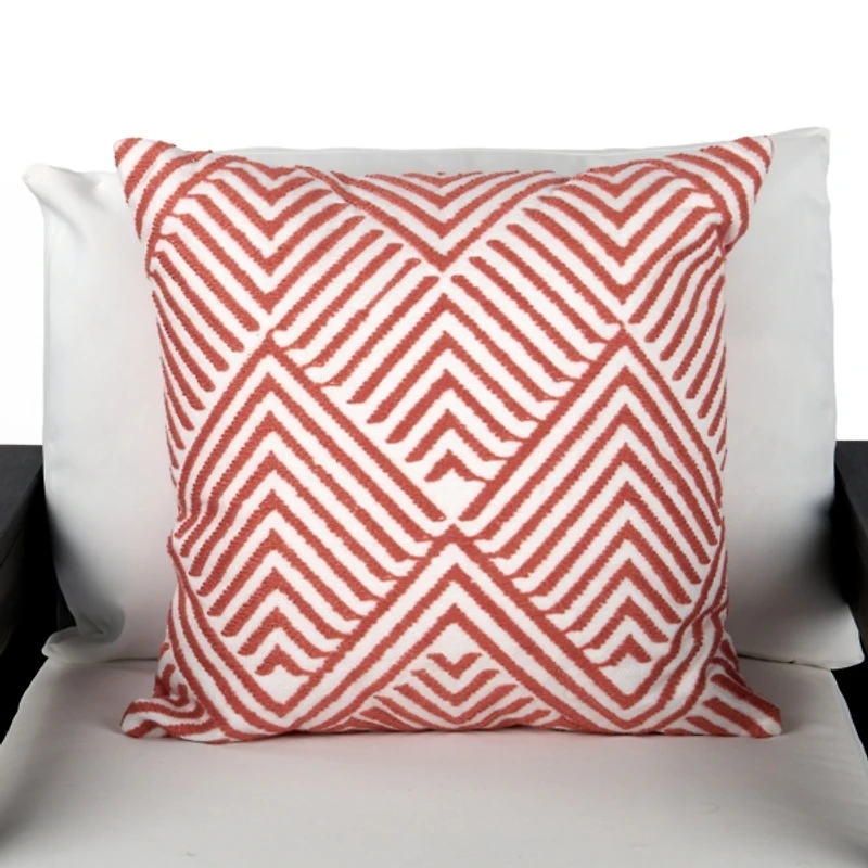 Embroidered Diamond Outdoor Pillow