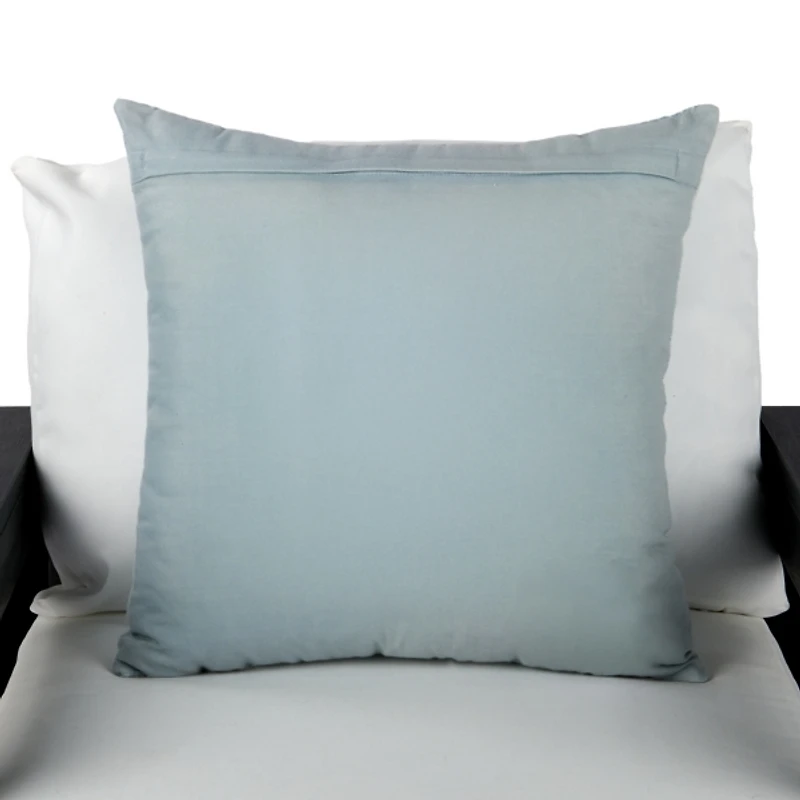 Distressed Blue Woven Stripe Outdoor Pillow