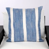 Blue Wide Stripe Outdoor Pillow