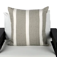 Gray Wide Stripe Outdoor Pillow
