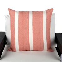Pink Wide Stripe Outdoor Pillow