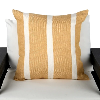 Yellow Wide Stripe Outdoor Pillow