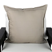 Gray Stitched Trim Outdoor Pillow