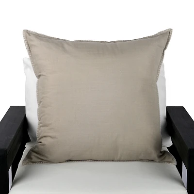 Gray Stitched Trim Outdoor Pillow