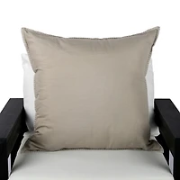 Gray Stitched Trim Outdoor Pillow