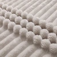 Beige Blaise Faux Fur Ribbed Throw