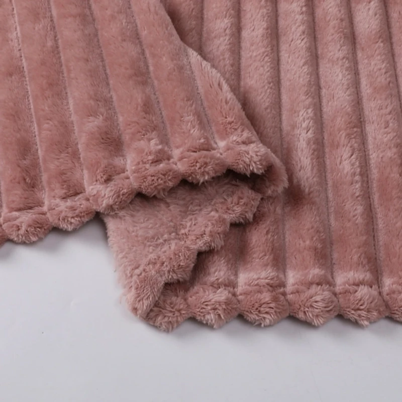 Rose Blaise Faux Fur Ribbed Throw